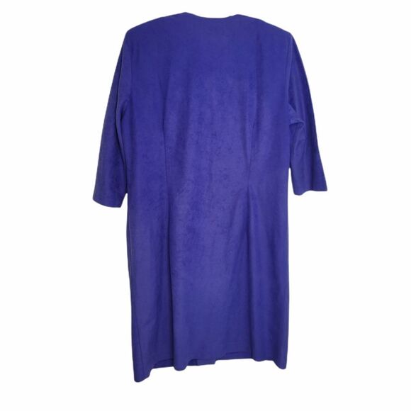 VINTAGE 90s trench dress leather patch button up midi XL - Picture 2 of 8